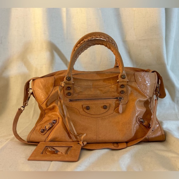 BALENCIAGA Neo Cagole City Burnt Pastel Orange Bag 🧡 RARE UNIQUE COLOR 🧡 - Picture 4 of 8